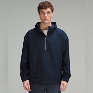 Lululemon Smooth Twill Half-Zip Anorak Men Navy Blue Relaxed Water Resistant XS